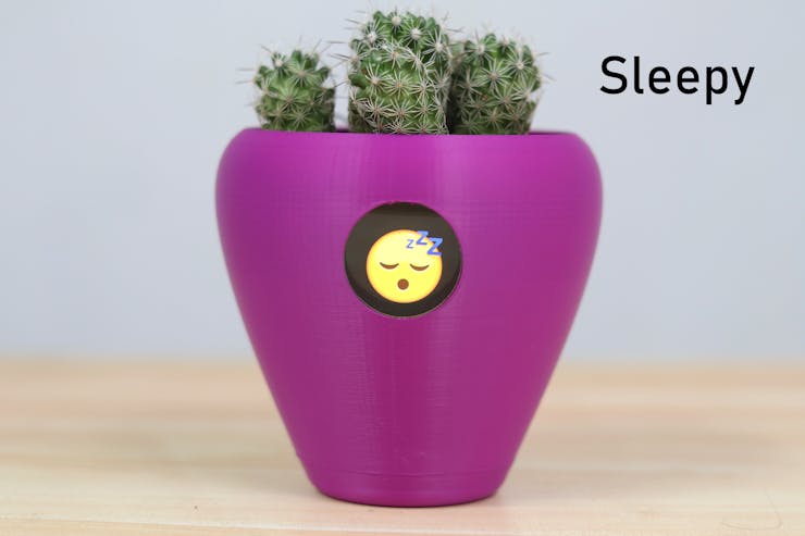 Smart plant pots that smile, squint and cry 