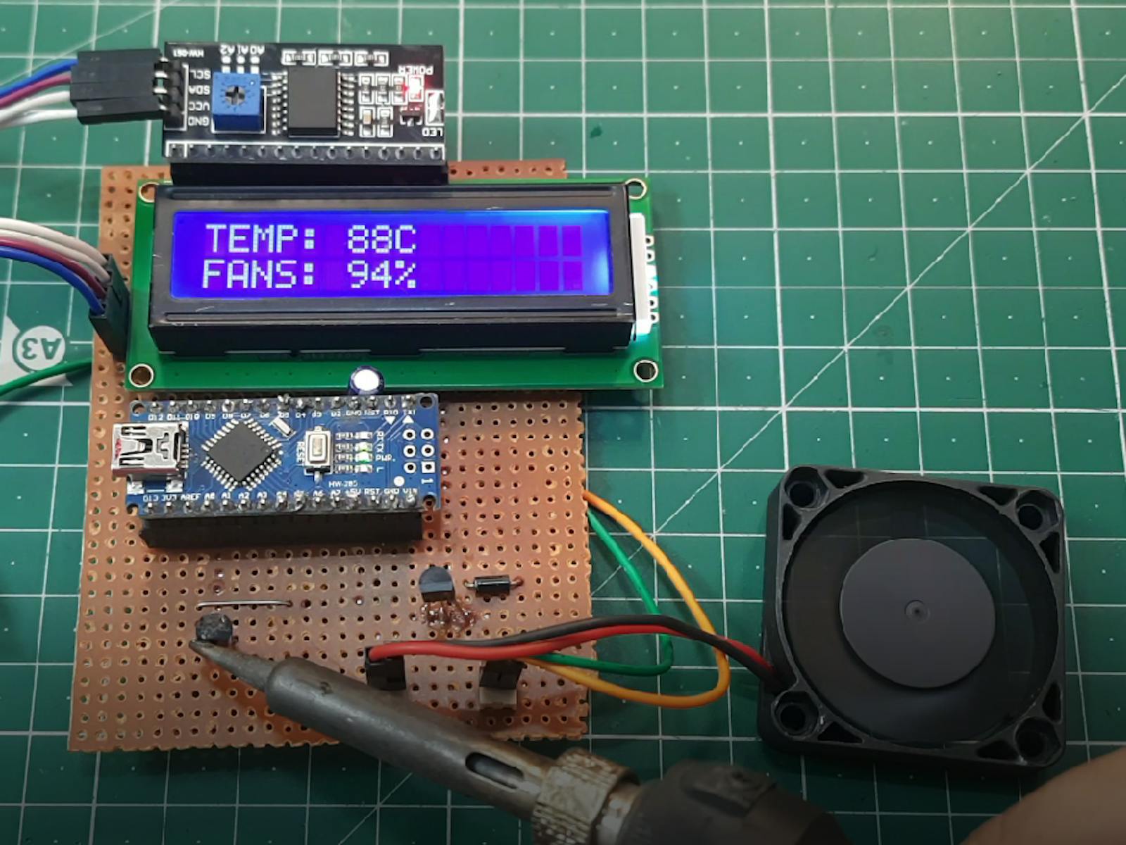 Arduino based temperature controlled fan -