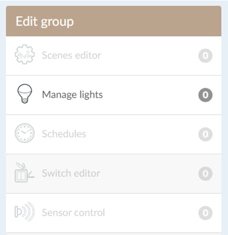 Select Manage lights