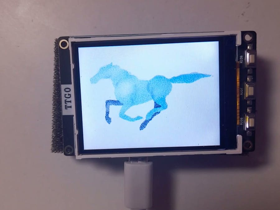 Big horse animation on ESP32 TTGO T4 v1.3