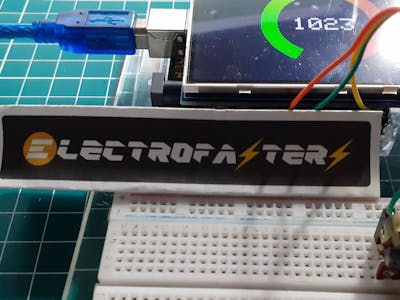 Value of potentiometer using a circular progress bar