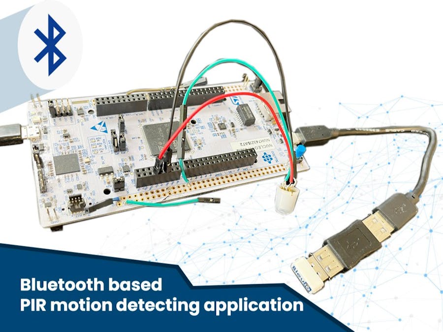 Bluetooth based PIR motion detecting application using STM32
