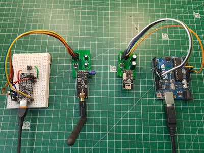 NRF24L01 testing circuit using Arduino