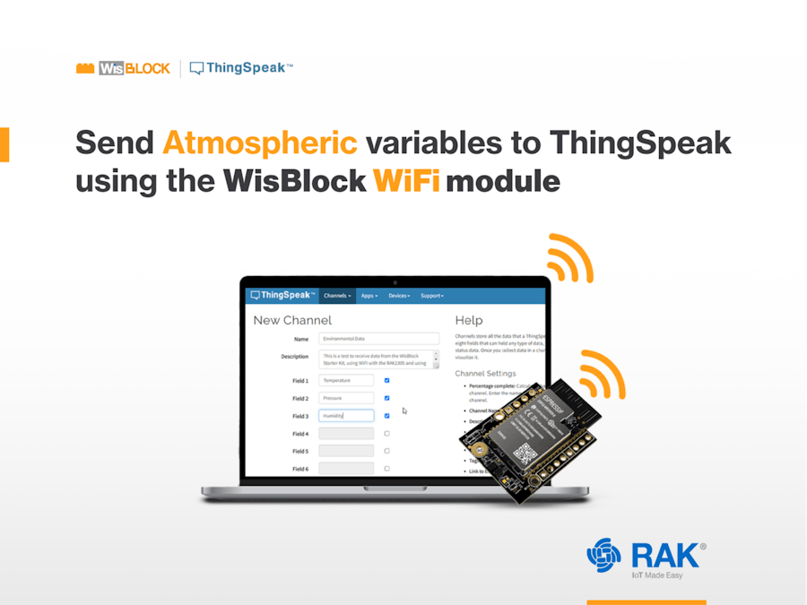 How to send atmospherics variables to ThingSpeak using WiFi