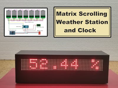 Arduino matrix scrolling weather station and Clock with BME