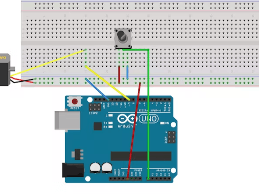 Servo controlled by potentiometer