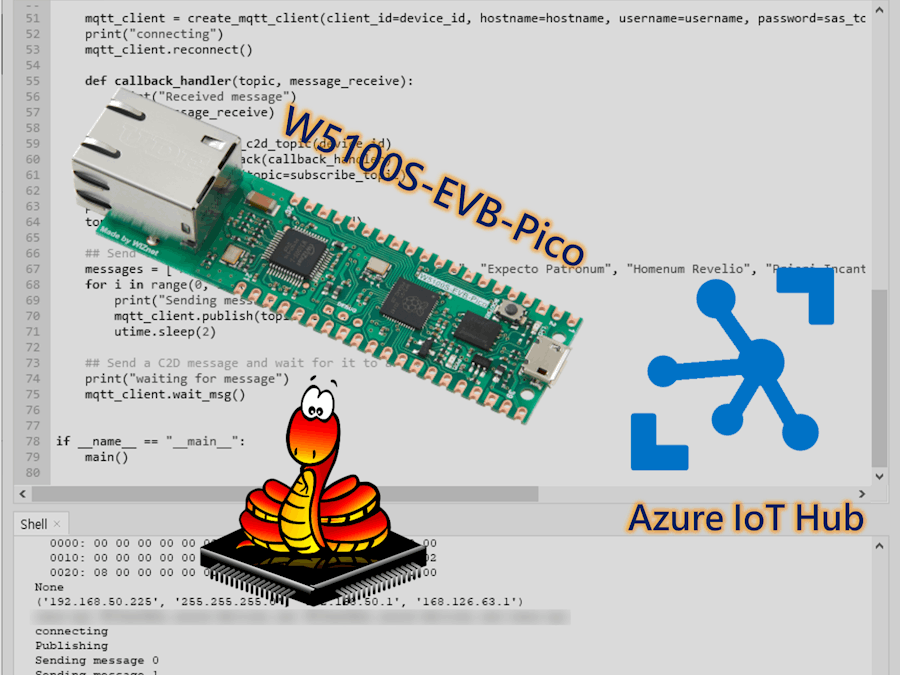 Connect to Azure IoTHub using Micropython on W5100S-EVB-Pico