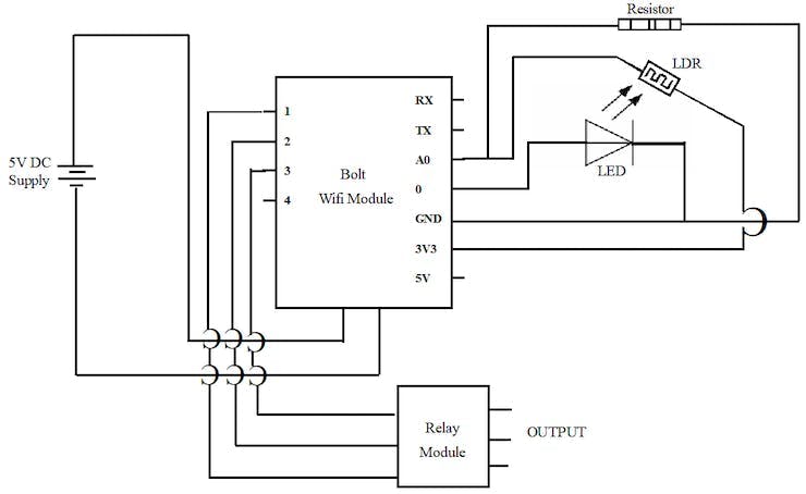 Pin Diagram for Light Controlling System