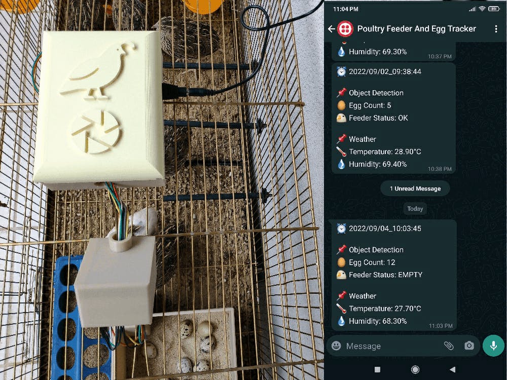 IoT AI-driven Poultry Feeder and Egg Tracker w/ WhatsApp - Hackster.io