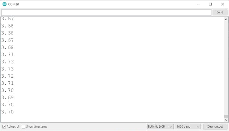 Result Voltage if Dirty Water