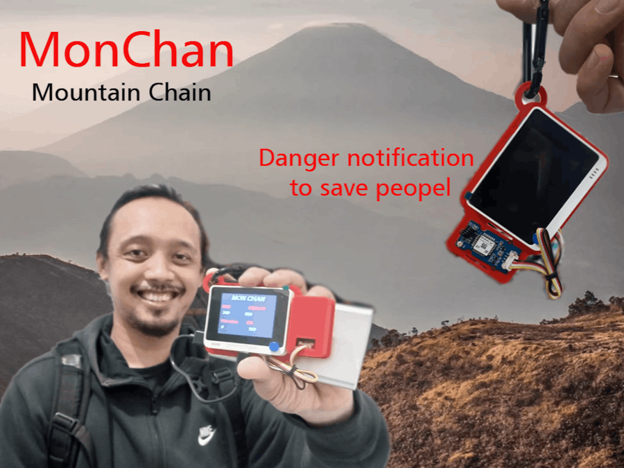 Volcano activity monitoring system for residents and climber