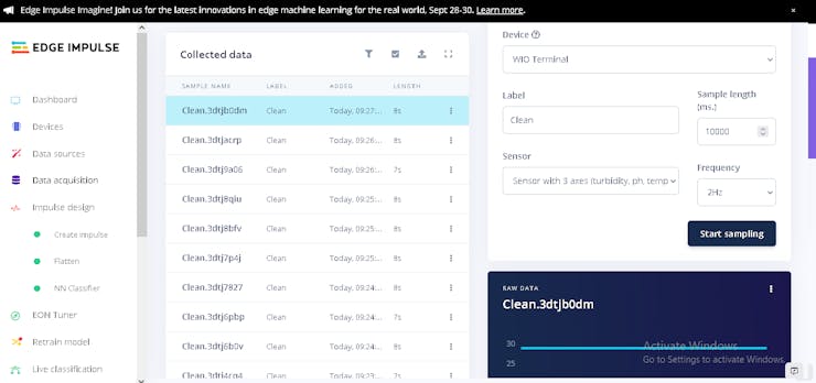 fig 6. Collect data clean water