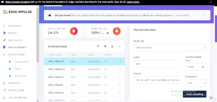 Fig 7. Collect data dirty water
