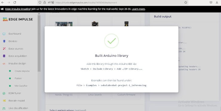 Fig 3. Built Arduino Library Completed