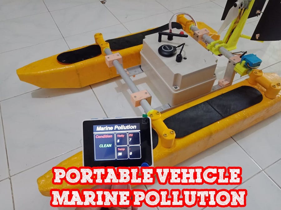 Portable vehicle to monitoring marine pollution