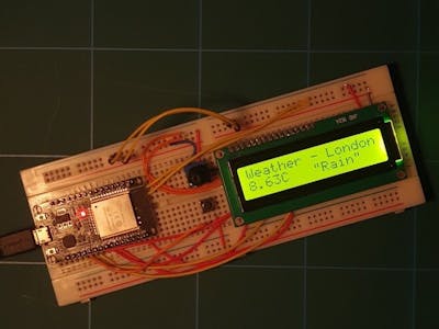 ESP32 LCD 16x2 Weather Dashboard