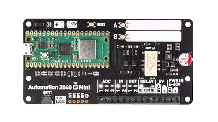 Pimoroni's Automation 2040 W Mini Packs a Raspberry Pi Pico W for