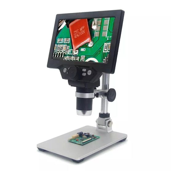 An electronic magnifier is useful for SMD soldering