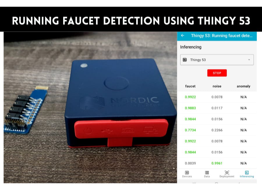 Running faucet detection using Thingy 53