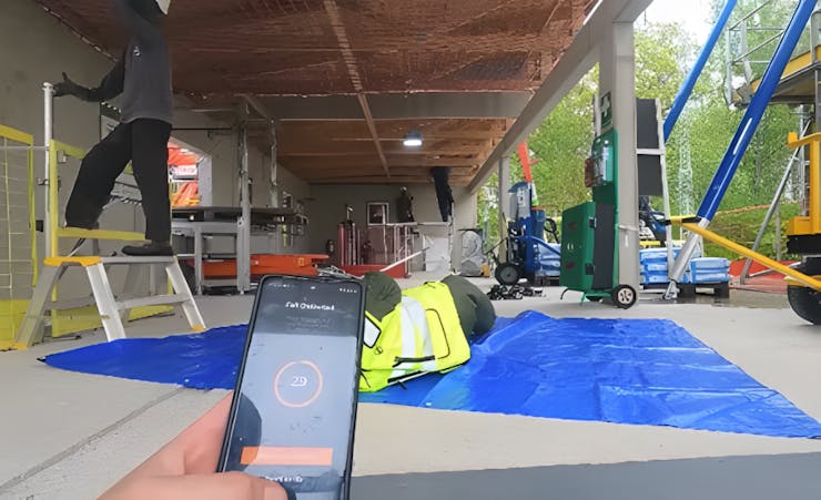 The developers trained the system through a series of falls and rolls — and a crash-test dummy for the more dangerous jumps. (📷: Swanholm Tech/Imagimob)