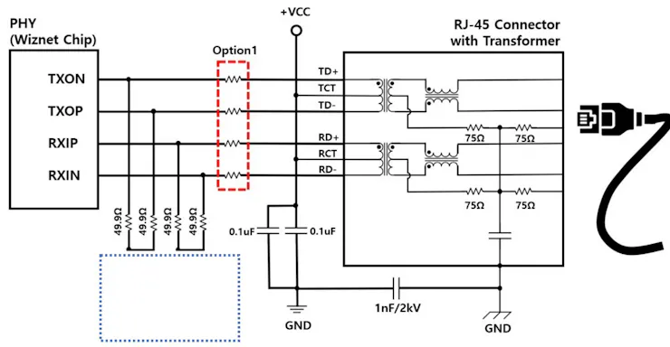 Figure 7. Remove Cap and GND on Differential Mode Termination Resistor