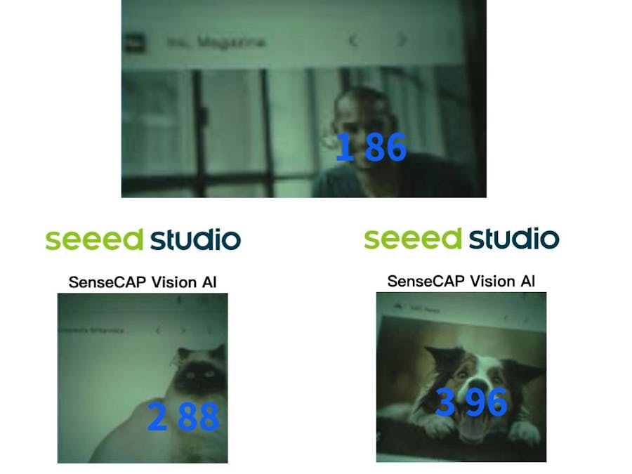 Seeed Studio Vision AI sensor detect cats, dogs, and person