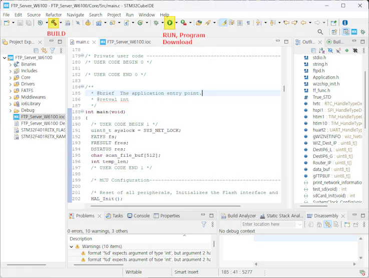 FTP Server with W6100 and SD card