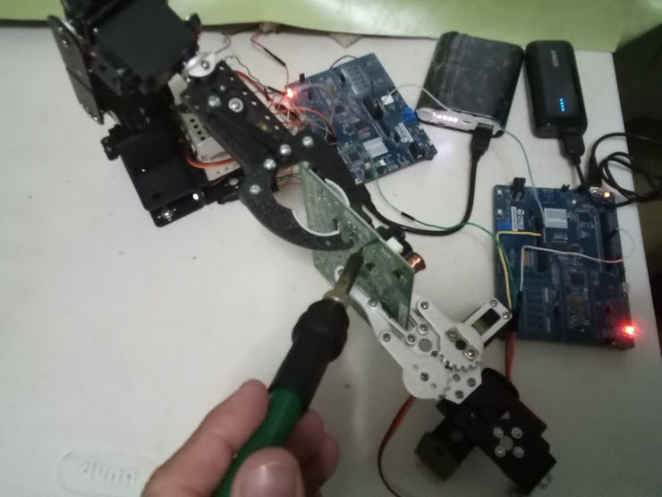 Its time to desolder a component with the soldering iron