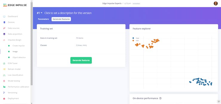 Edge Impulse training