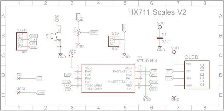 Schematic for the display/microprocessor module