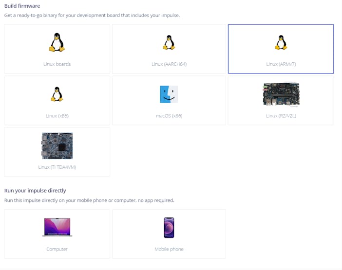 I deployed the model as a Linux .eim file.