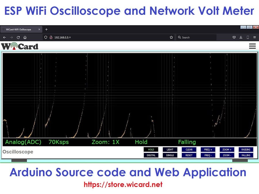 ESP WiFi Oscilloscope and Network Volt Meter