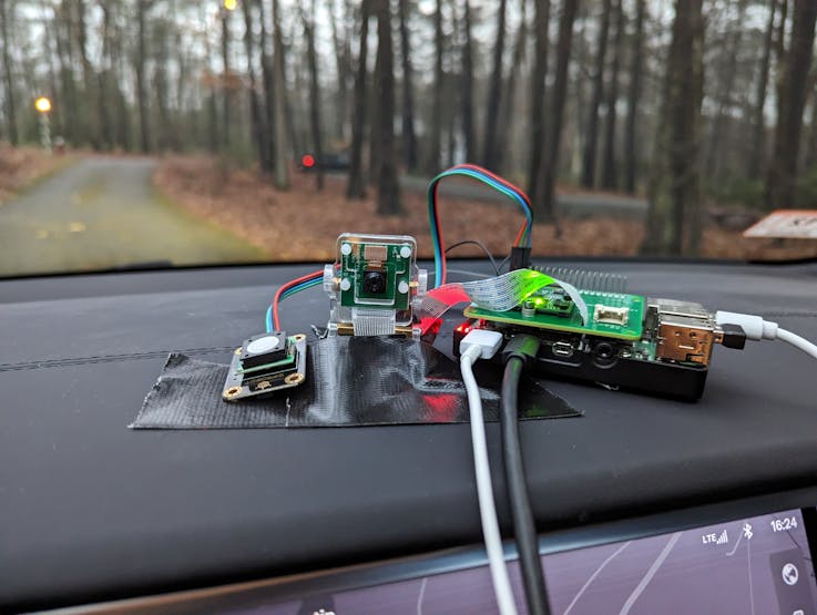 Mounting the Raspberry Pi with Notecard Pi Carrier, camera and gas sensor.