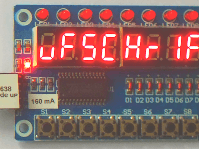 Ticker on TM1638-controlled 7-segment display