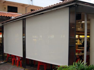 Motorised Outdoor Blinds with Sensor for F&B Outlets