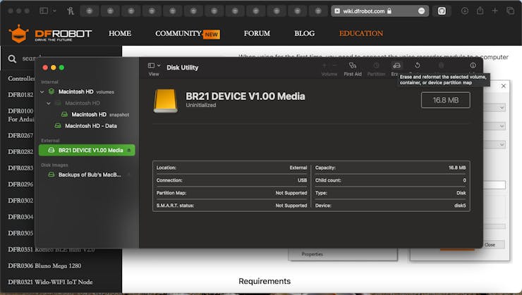 Uninitialized Voice Recorder Storage