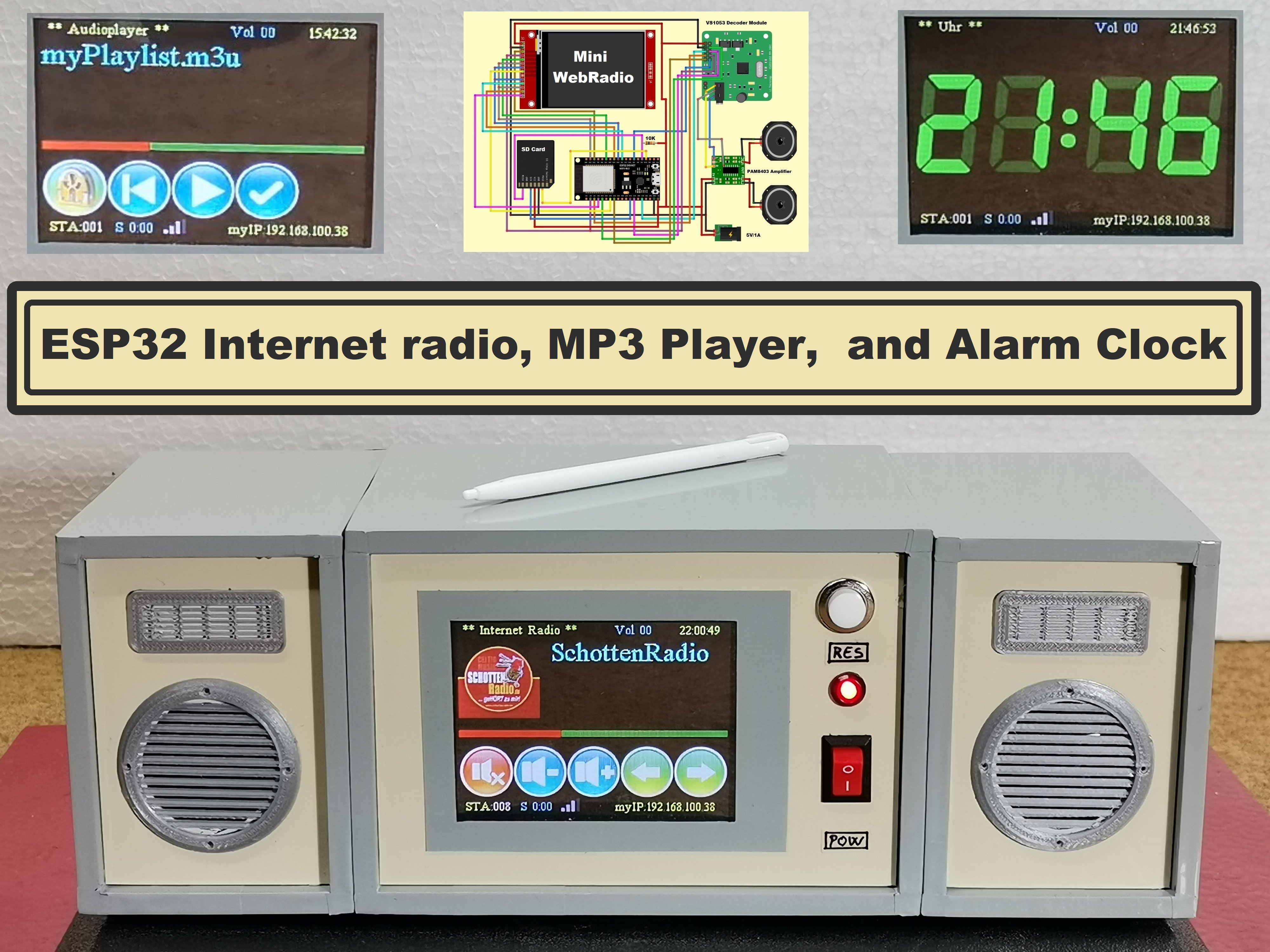 ESP32 Internet Radio, MP3 Player, And Alarm Clock - Hackster.io