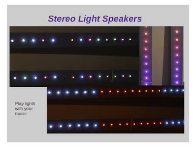 Arduino Stereo Light Stick Speakers synchronized to music