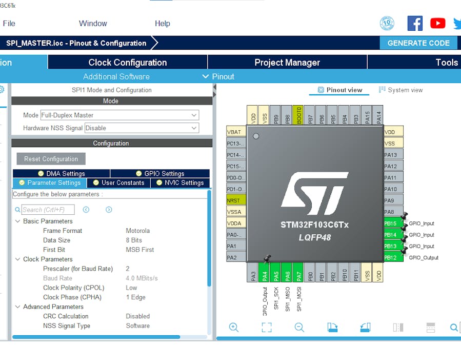 Exploring SPI Communication with STM32 using PLL, IT, DMA