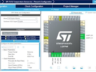 Interfacing TC72 Temperature Sensor with STM32 via SPI