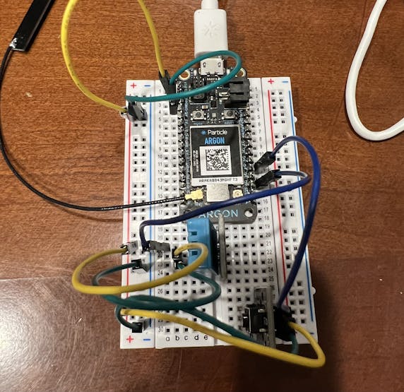 DHT 11 Temperature and Humidity Sensor Circuit Top View