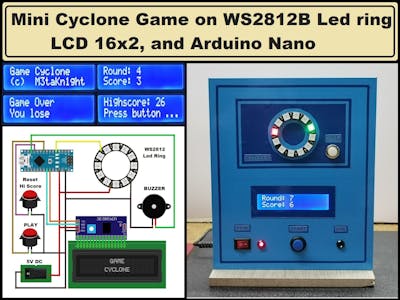 Mini Cyclone Game on WS2812 LED Ring and Arduino Nano