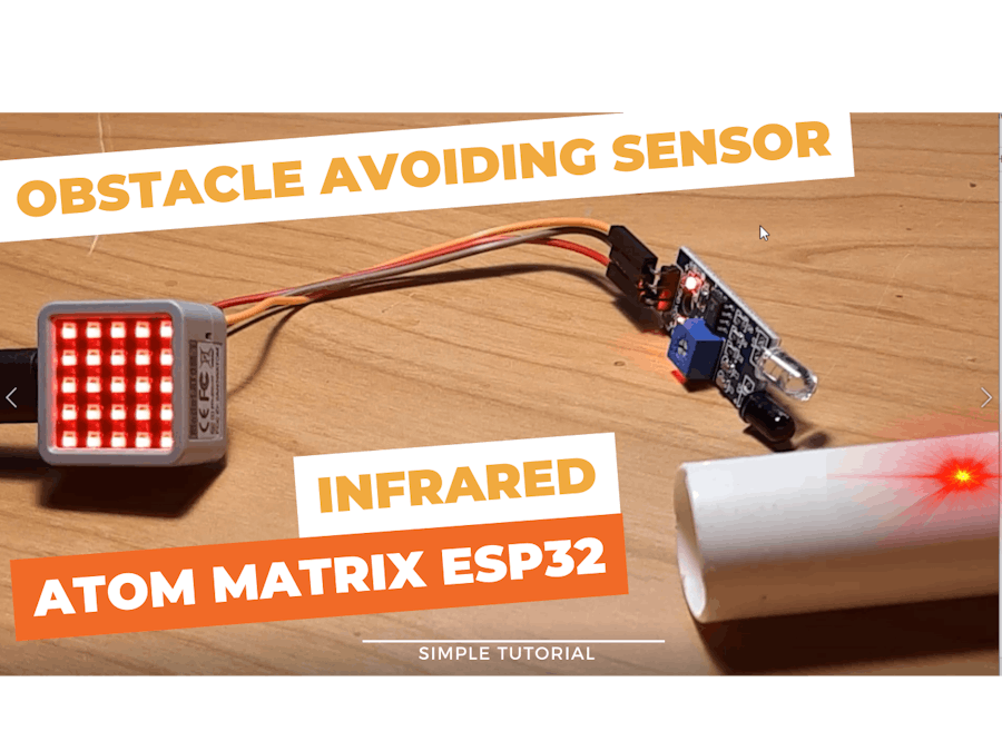 IR Infrared Obstacle Avoidance Sensor With ATOM Matrix ESP32