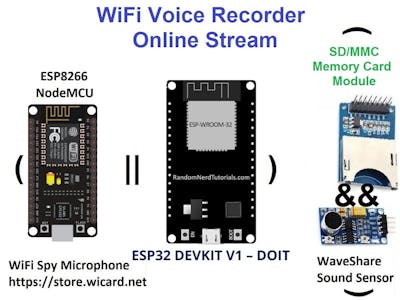 WiFi Voice Recorder Arduino Program (ESP32 & ESP8266)