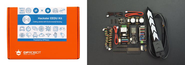 Hackster & DFRobot EEDU Environmental Sensor Kit (ESP32) - RobotShop