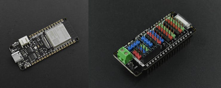 FireBeetle 2 ESP32-E IoT Microcontroller and Gravity: IO Shield for FireBeetle 2 (ESP32-E/M0) 