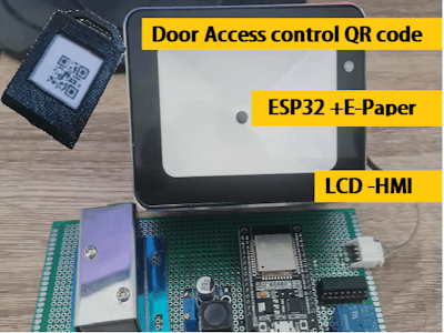 Door access control witch E-paper QR-code reader