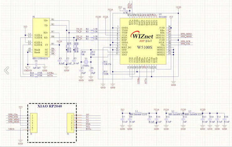 W5100S-XIAO Board Schematic