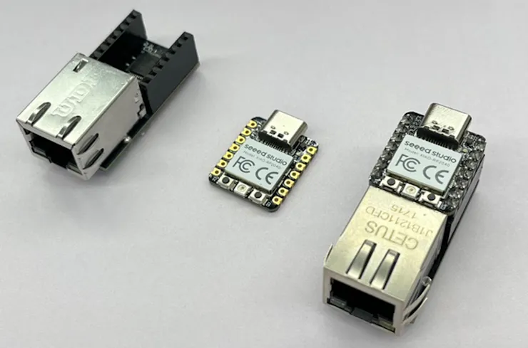 <W5100S-XIAO> <XIAO-RP2040> <W5100S-XIAO + XIAO-RP2040>