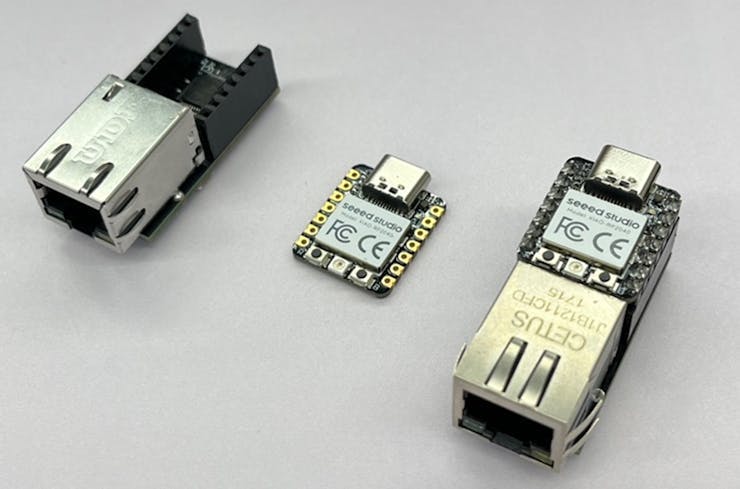 <W5100S-XIAO> <XIAO-RP2040> <W5100S-XIAO + XIAO-RP2040>